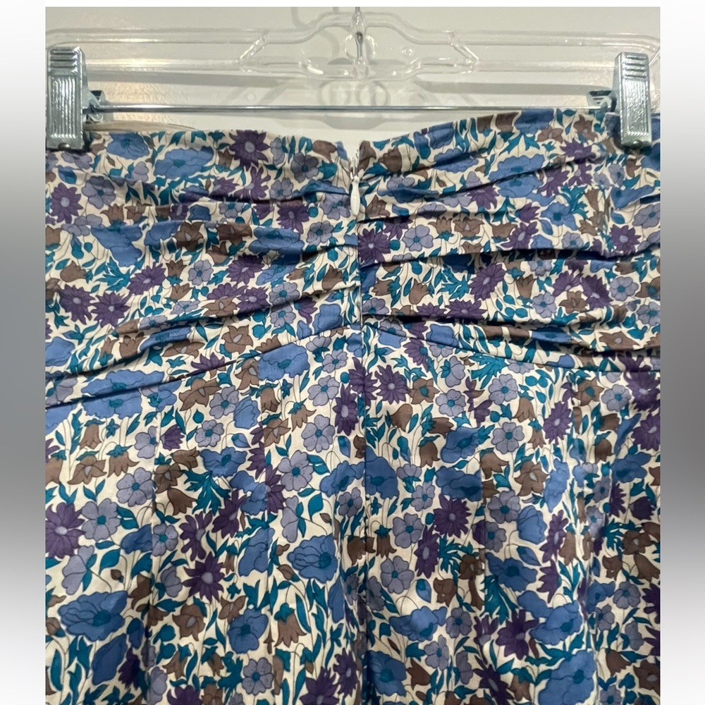 JCrew Blue purple floral bubble hem strapless mini dress Liberty lily astin - Picture 5 of 6